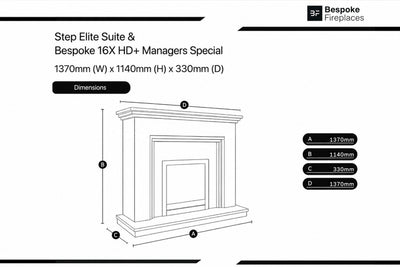 OUTLET Step Elite Marble Fireplace Suite Managers Special
