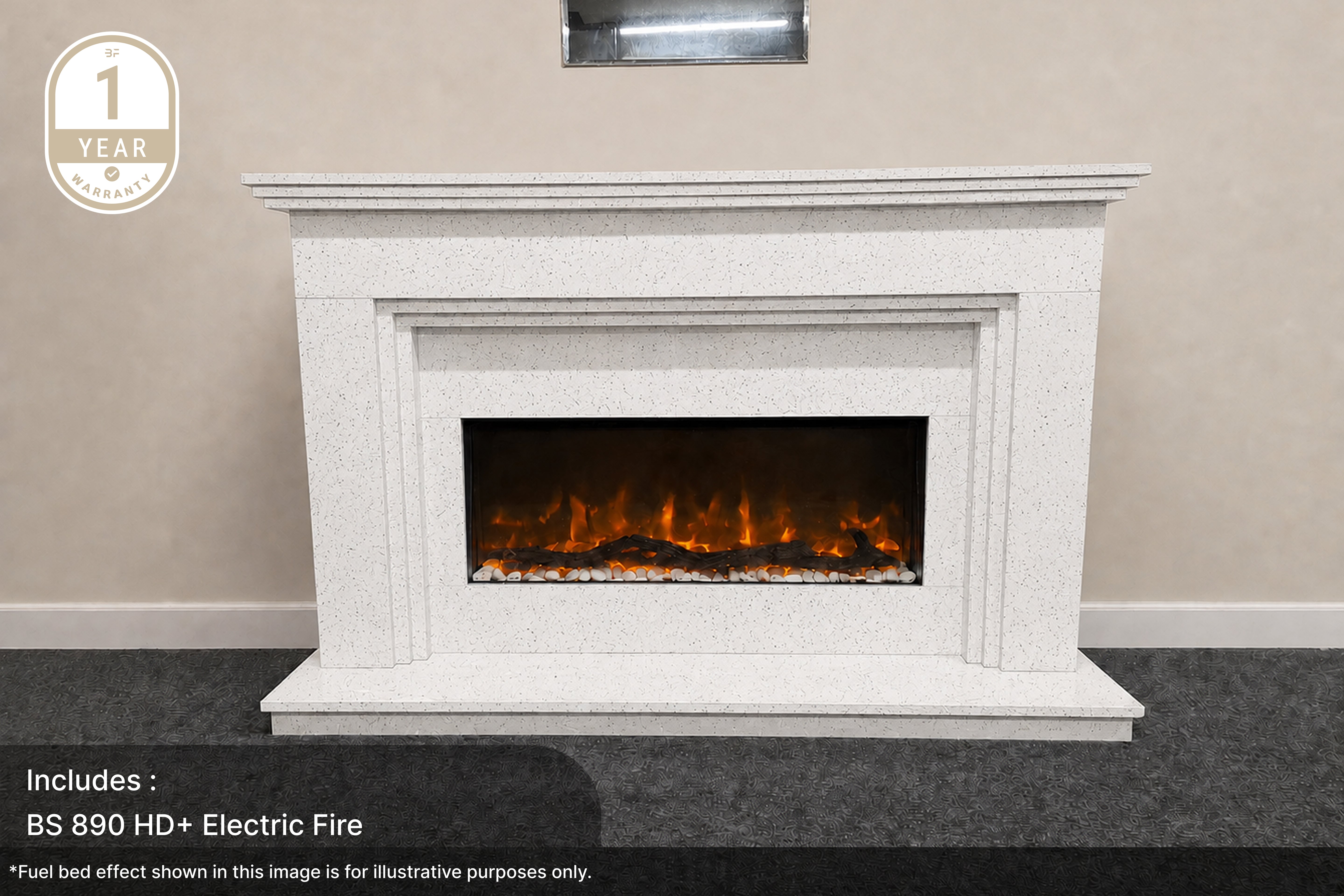 OUTLET Step Elite Marble Fireplace Suite Managers Special
