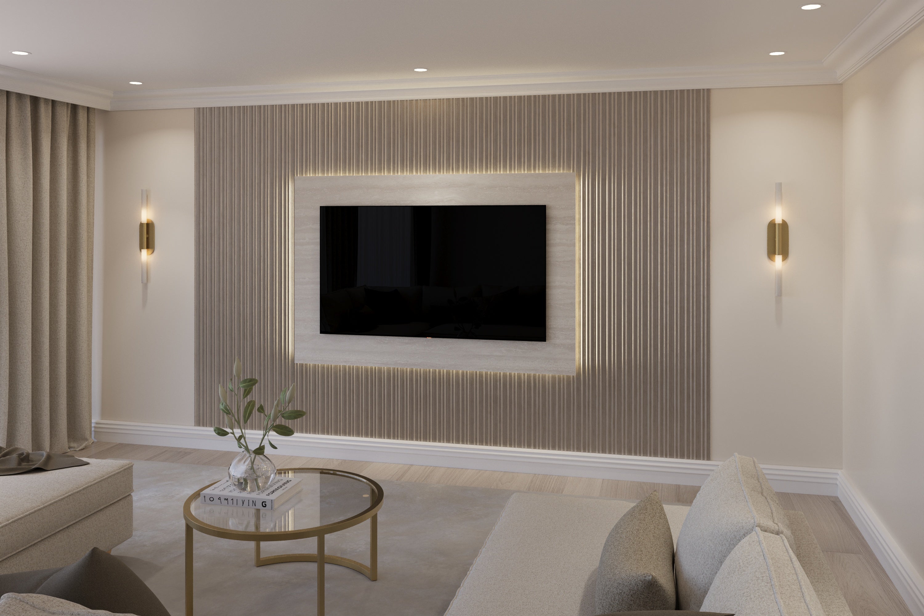 Premium TV Feature Panel With Mood Lighting