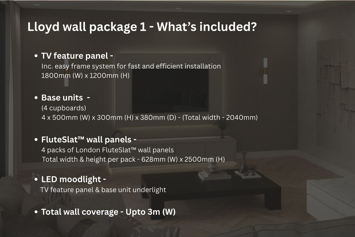 Lloyd Floor Mounted Media Wall Package