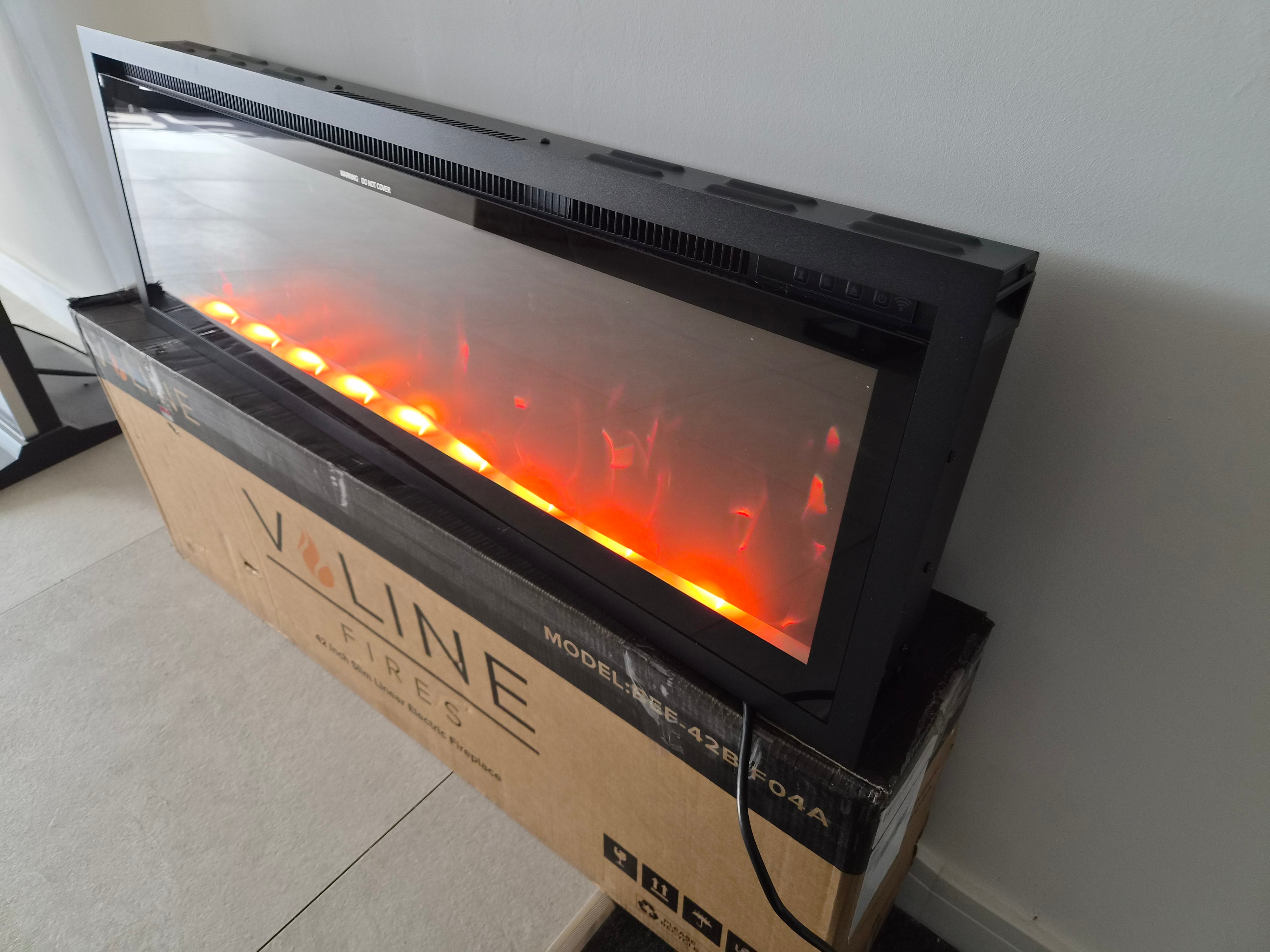 OUTLET - Valine Fires 42" Linear Ultra Slim Media Wall Electric Fire