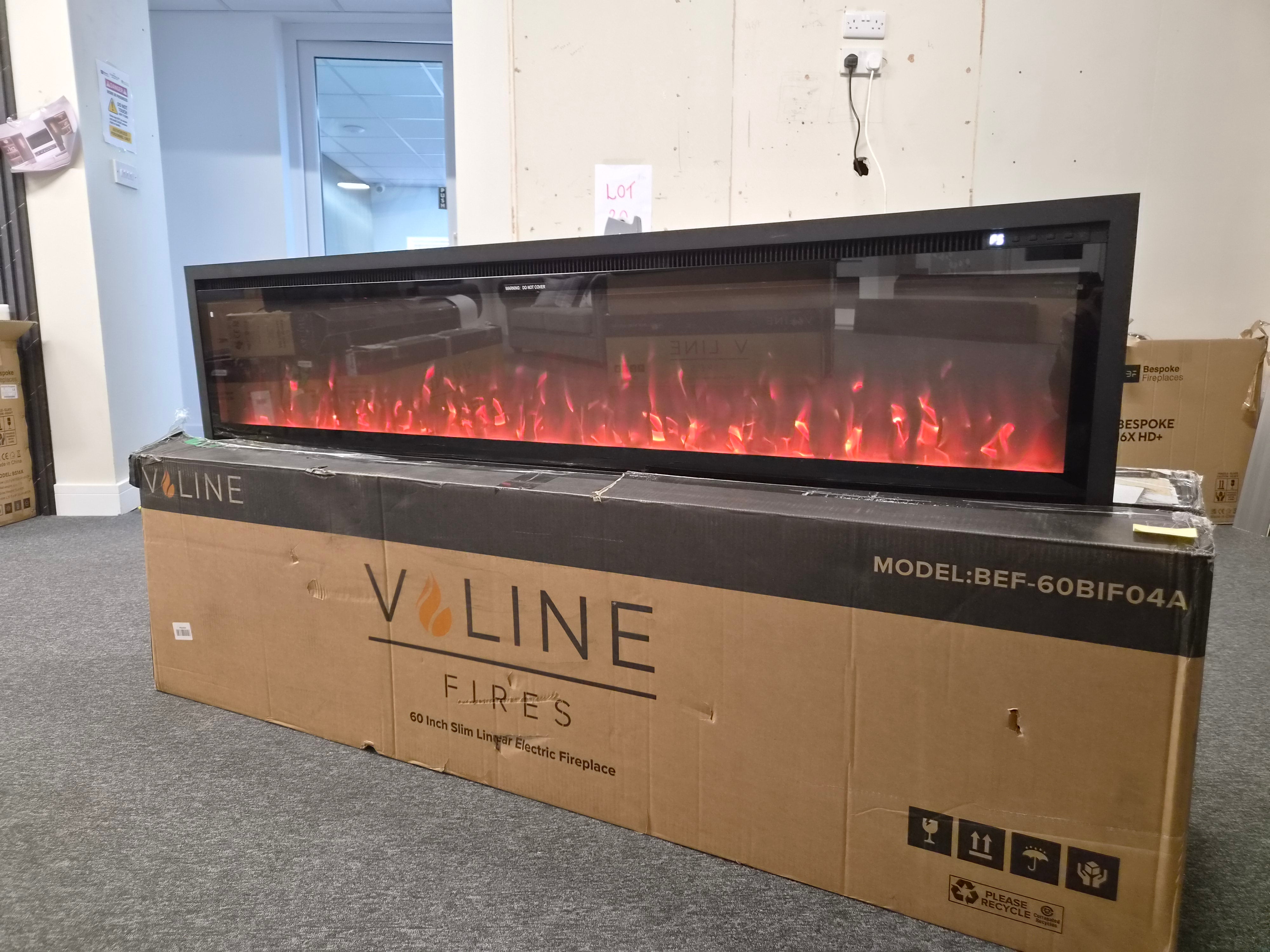 OUTLET - Valine Fires 60" Linear Ultra Slim Media Wall Electric Fire