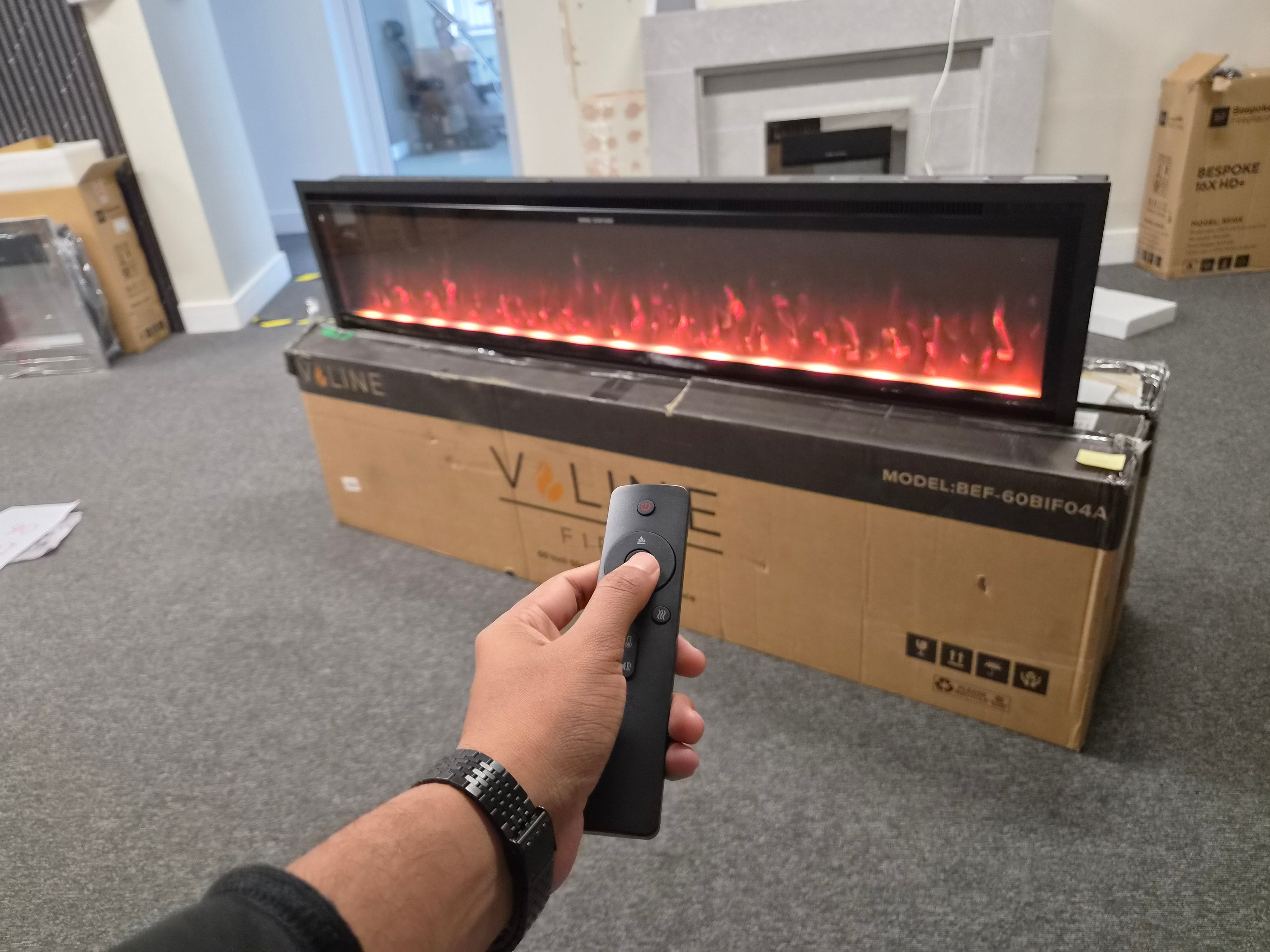 OUTLET - Valine Fires 60" Linear Ultra Slim Media Wall Electric Fire