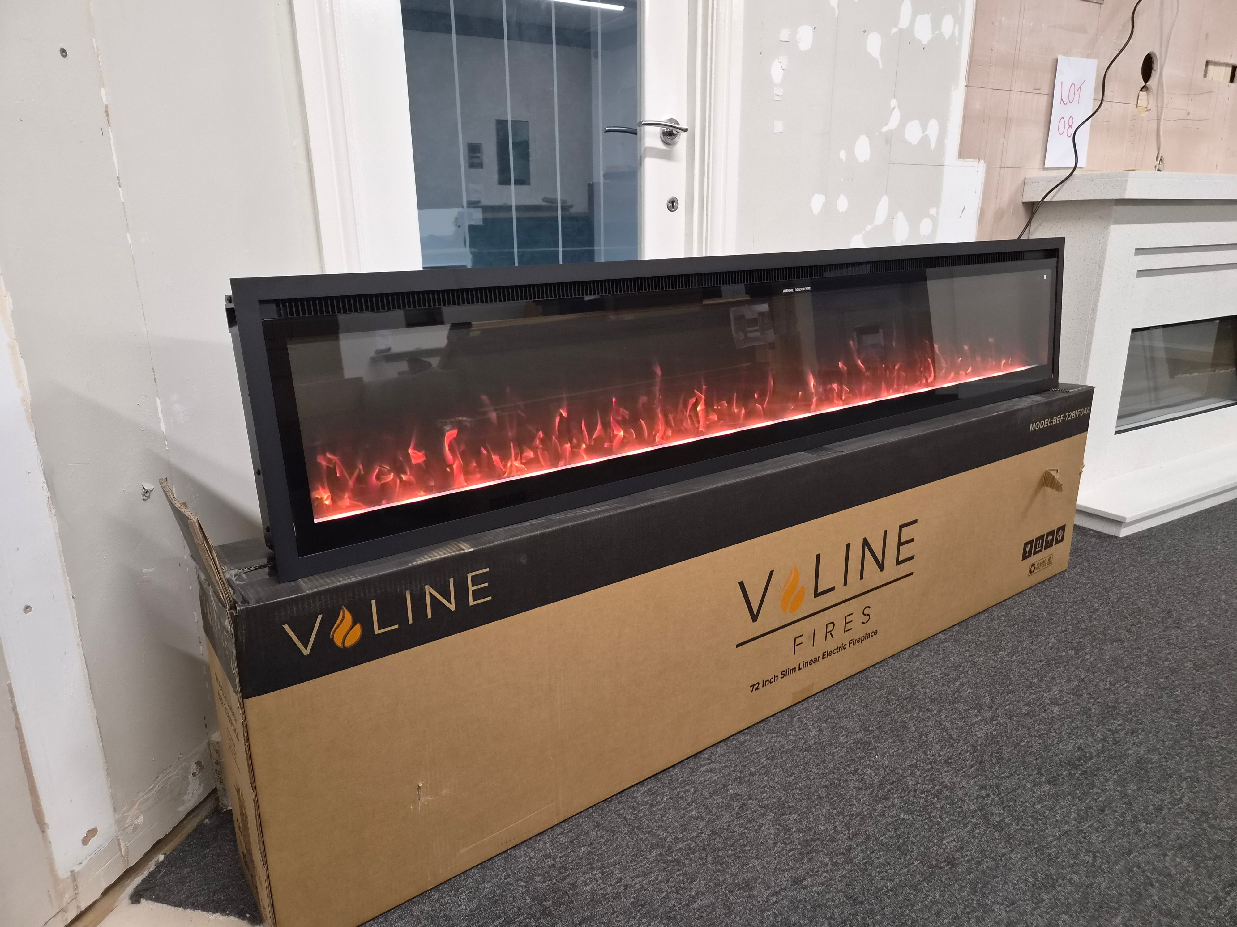 OUTLET - Valine Fires 72" Linear Ultra Slim Media Wall Electric Fire