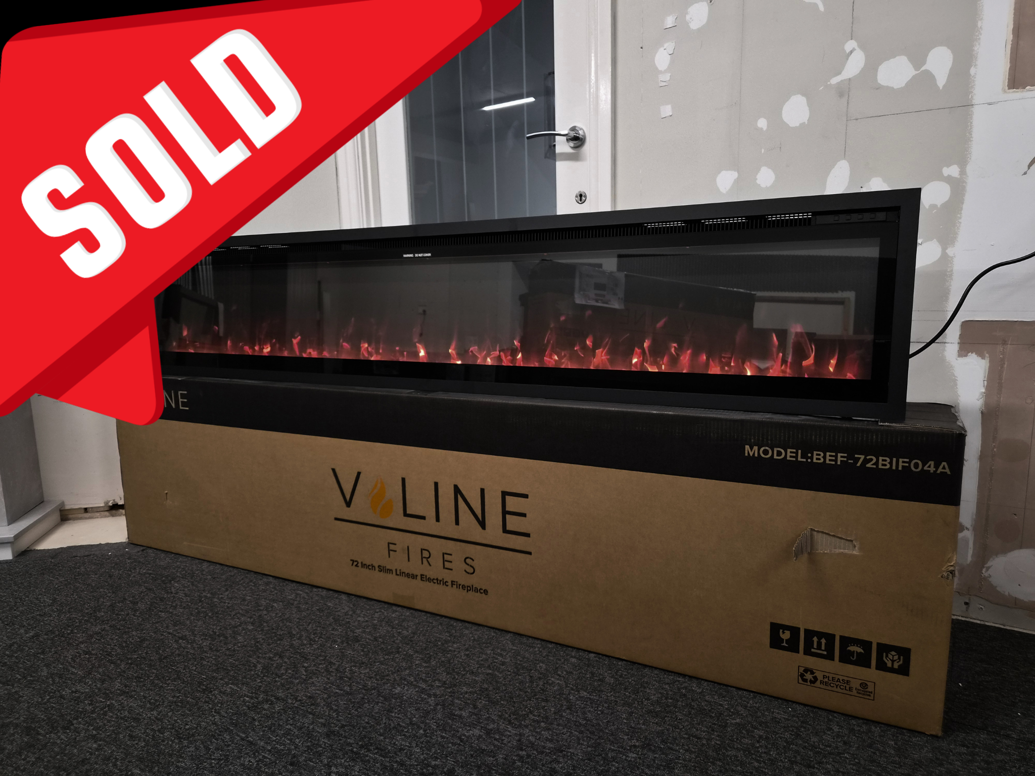 OUTLET - Valine Fires 72" Linear Ultra Slim Media Wall Electric Fire