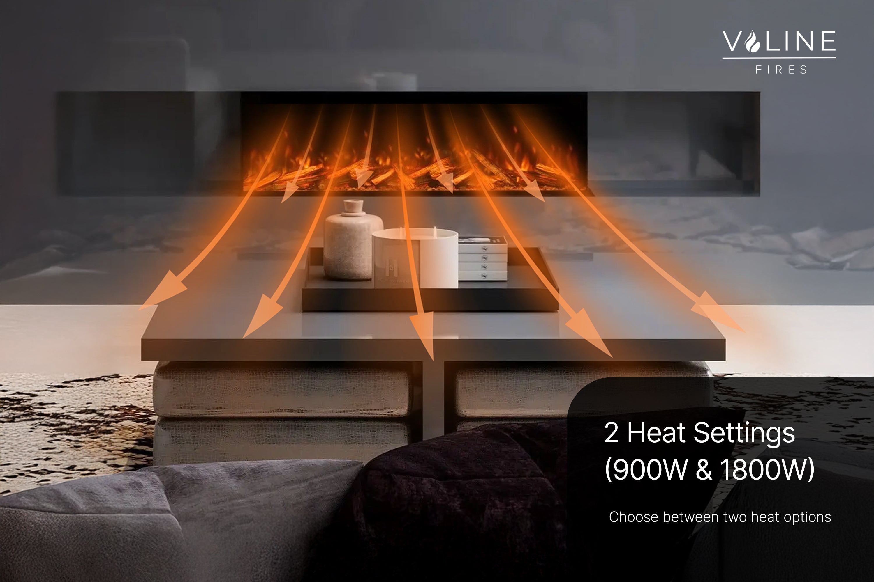 Valine Fires Panoramic Slimline Media Wall Electric Fire