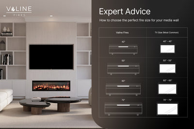 Valine Fires Linear Ultra Slim Media Wall Electric Fire