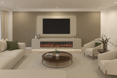 Contemporary Willow Wall media wall with FluteSlat wall panels