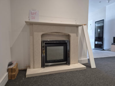 OUTLET - Creme Marble Fireplace Suite with BF 22HD+ Electric fire