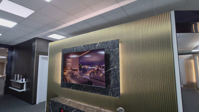 Willow Wall Floor Mounted Media Wall with Electric Fire Package